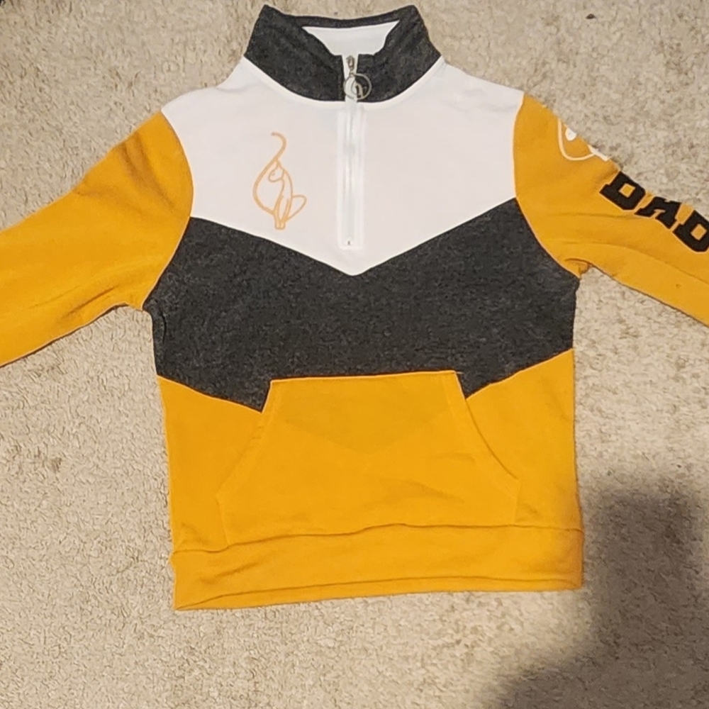 Baby Phat White, Black, and Gold Colorblock Hoodie